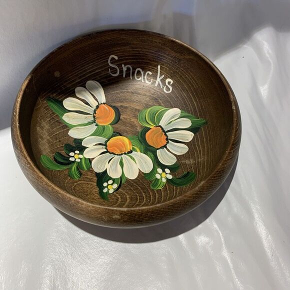 Other - Vintage Handcarved and Hand Painted Rosemaling Trinket Dish 5"‎ 1/2 in Diameter
